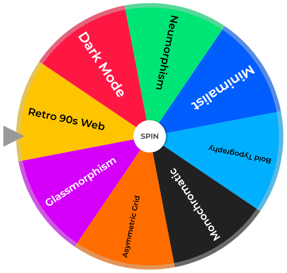 Random Wheel Spin Web Design Inspiration Wheel