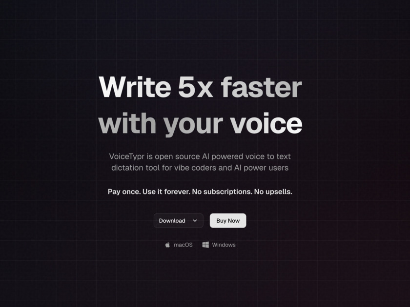 VoiceTypr Landing Page