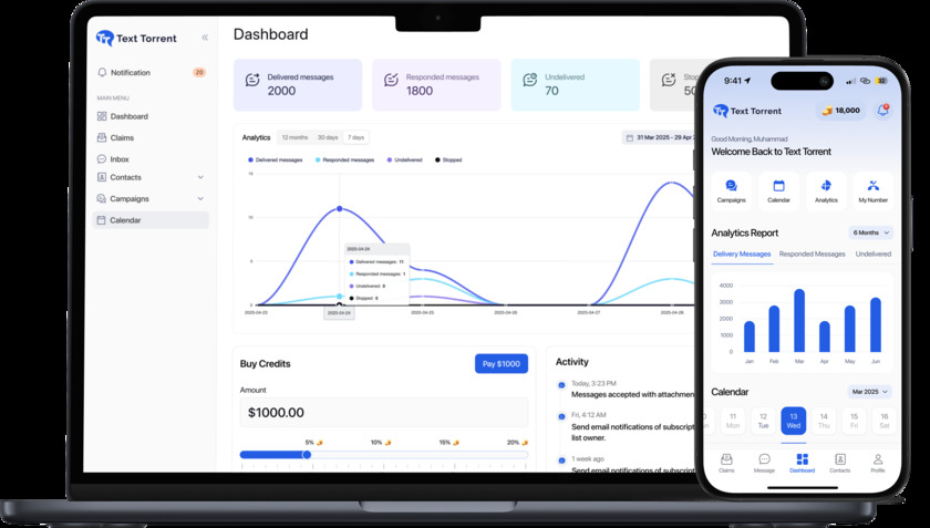 Text Torrent Landing Page