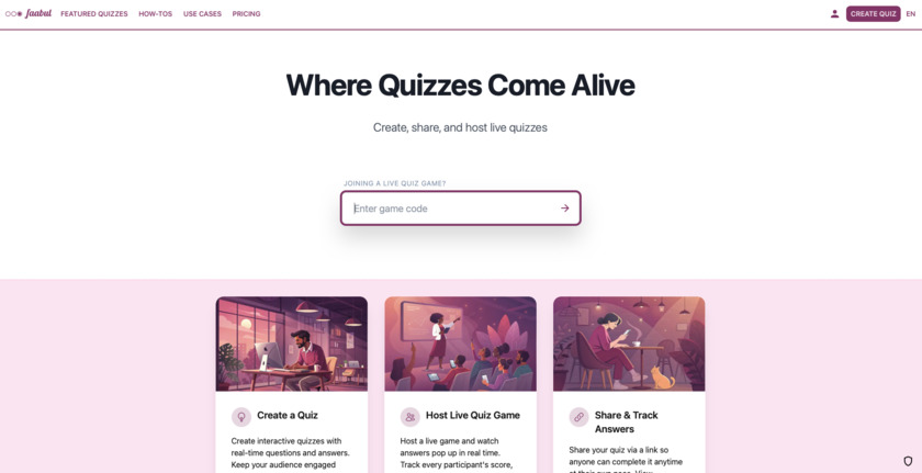 Faabul Landing Page