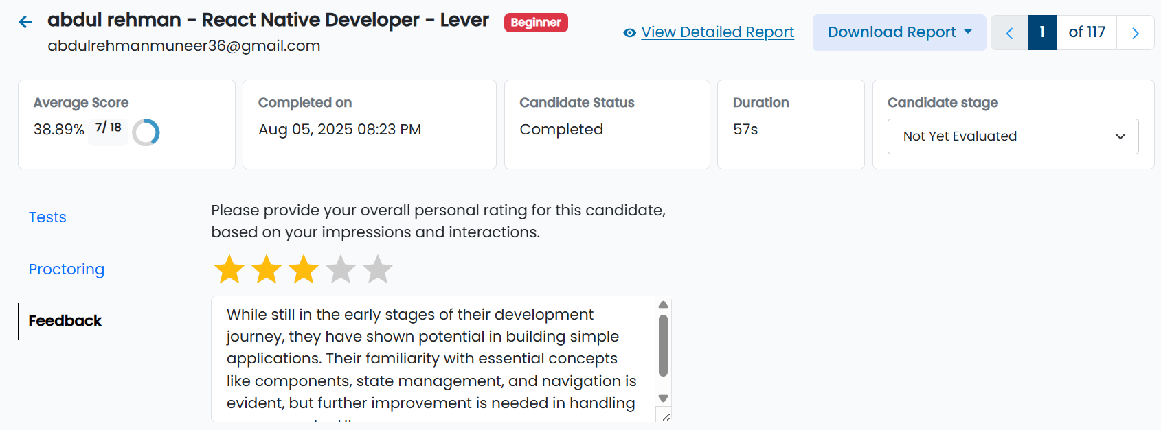 TestTrick Evaluation Portal