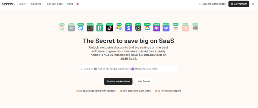 Join Secret Landing Page