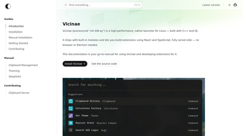 Vicinae Landing Page