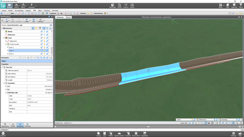 SierraSoft Hydro BIM design of canals 