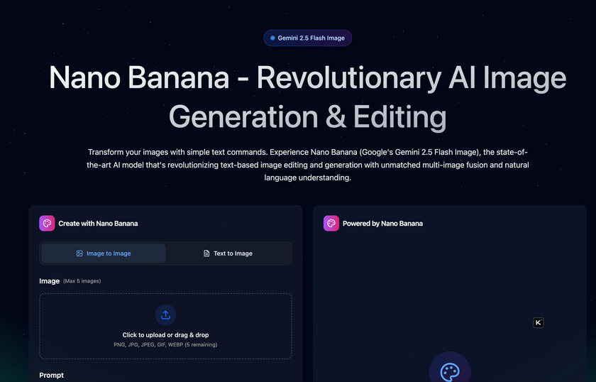 Nano Banana Img Landing Page