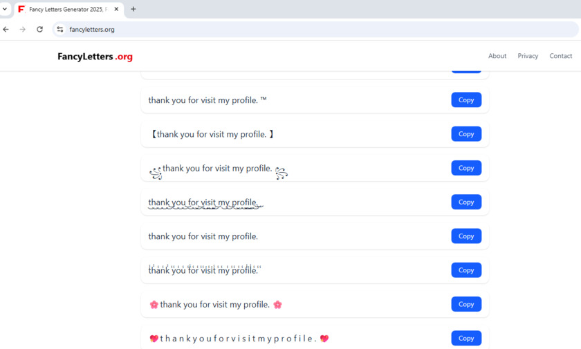 FancyLetters.org Landing Page
