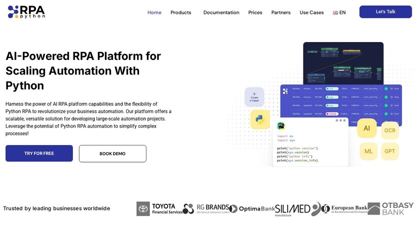 Python RPA Landing Page