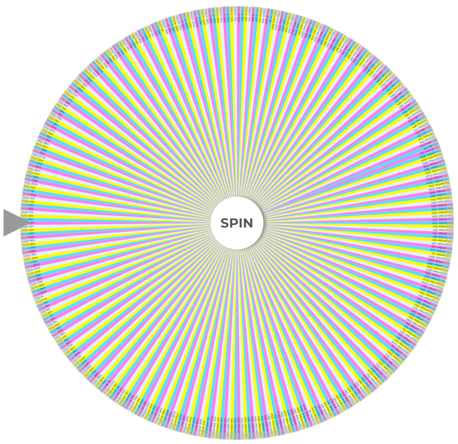 Random Wheel Spin Guess the Date Baby Will Be Born Wheel