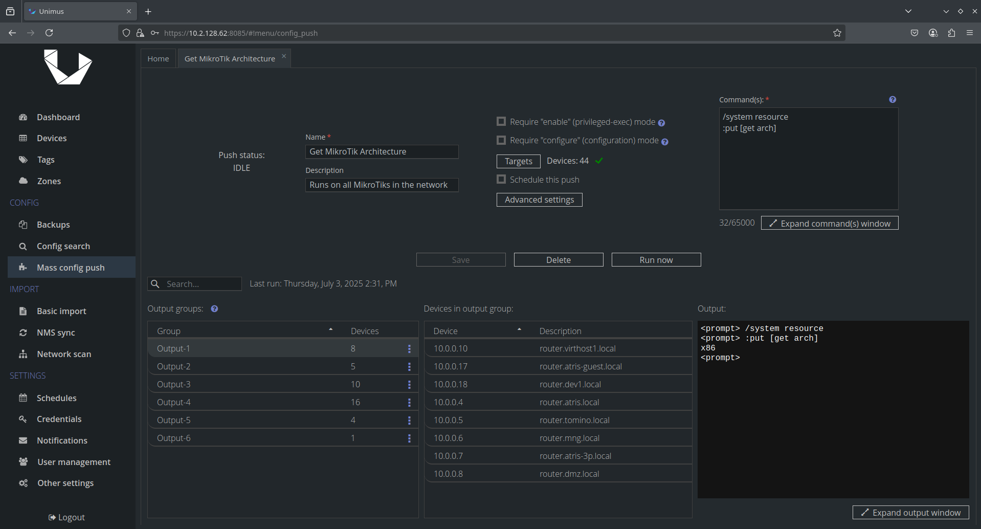 Unimus Runtime State Auditing