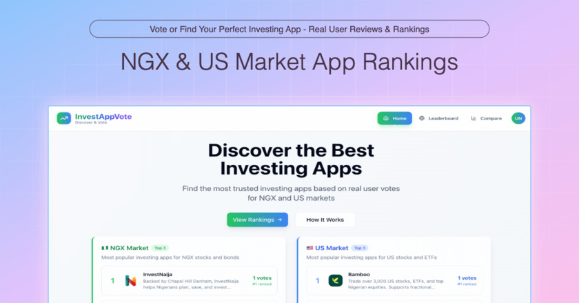 InvestAppVote Landing Page