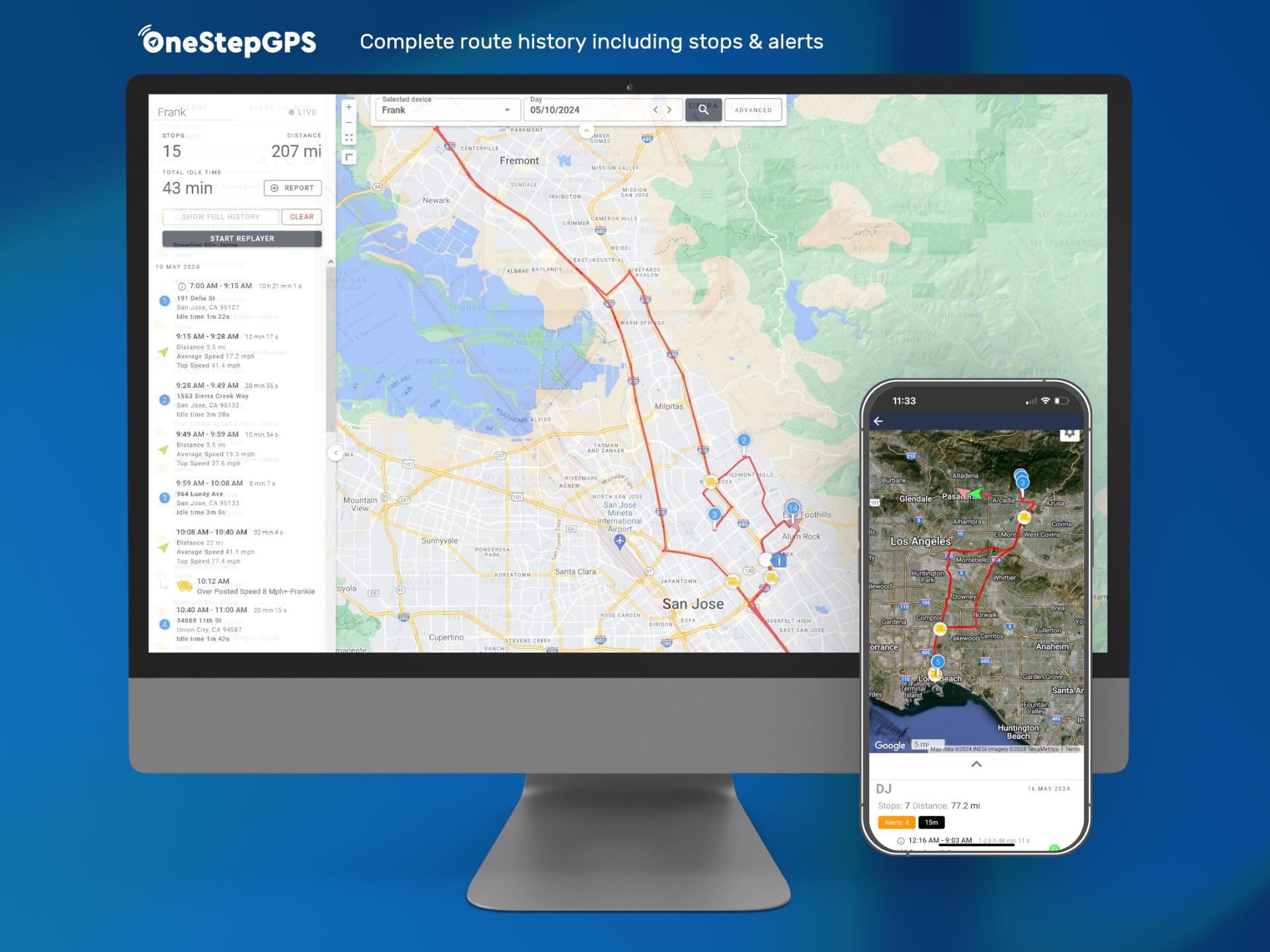 OneStepGPS Route History