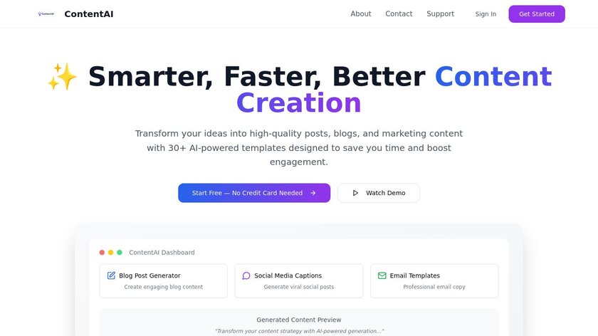 ContentAI Landing Page