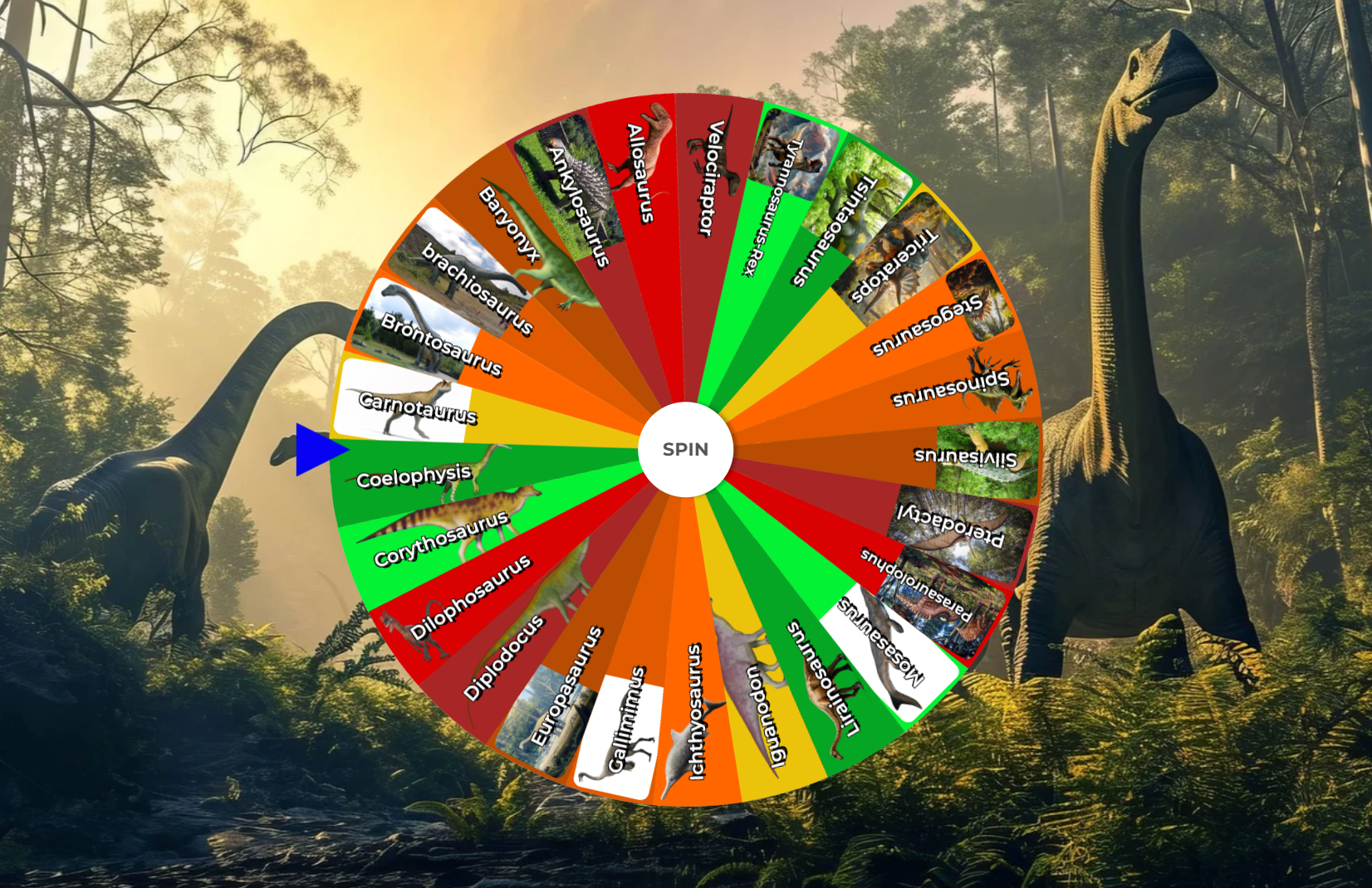 Random Wheel Spin Dinosaur Facts Special Interest Wheel