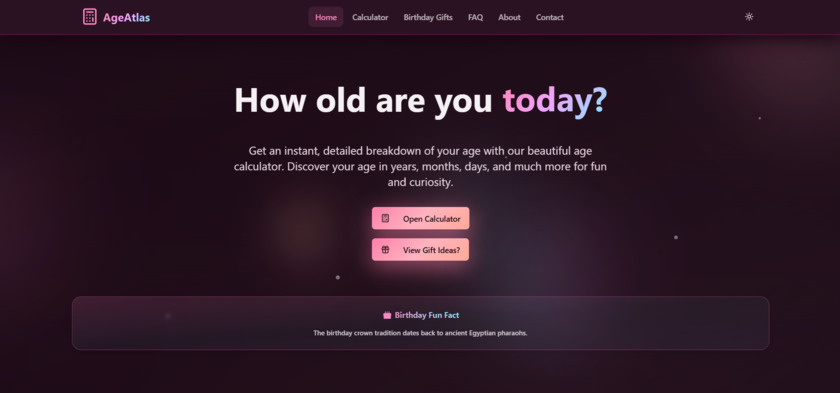 AgeAtlas Landing Page
