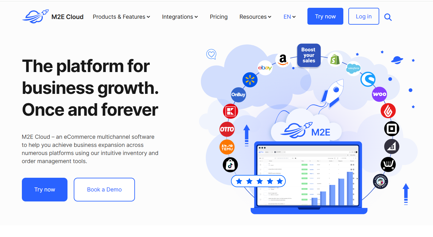 M2E Cloud main page