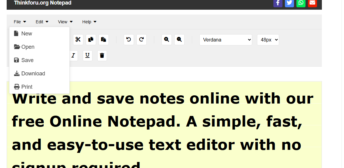 Thinkforu.org Online Notepad 