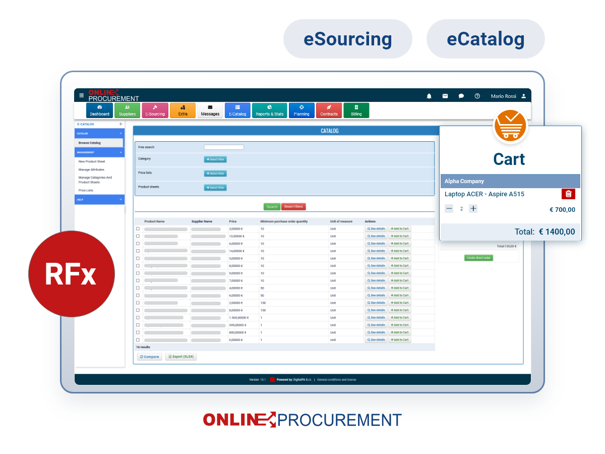 Online Procurement Rfx management