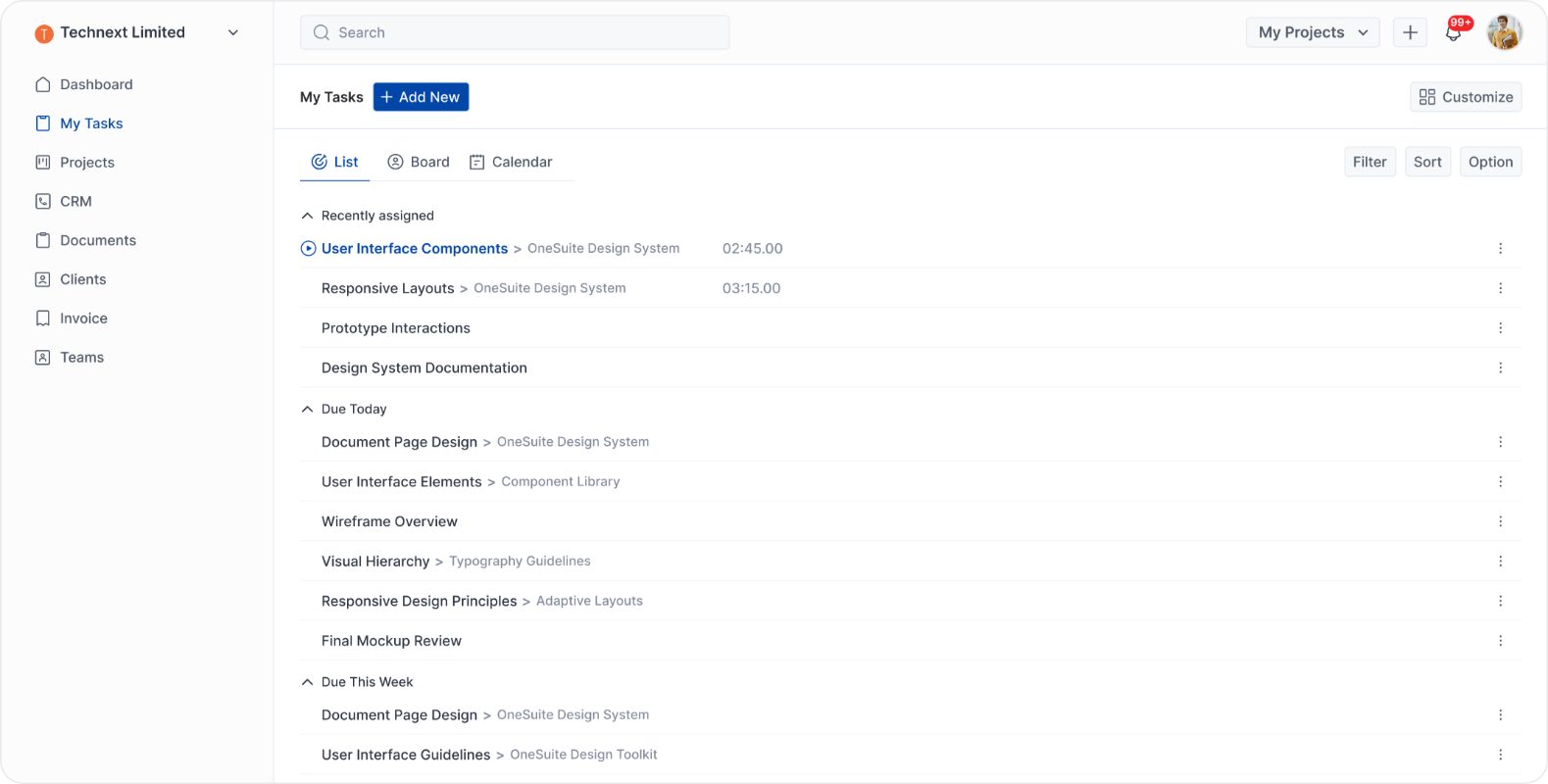 OneSuite.io Onesuite task management