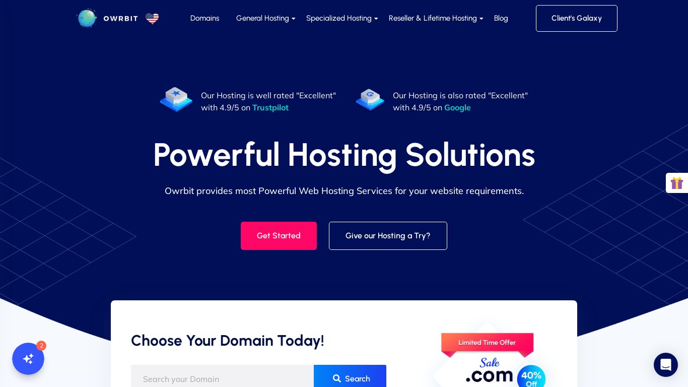 Owrbit Landing page