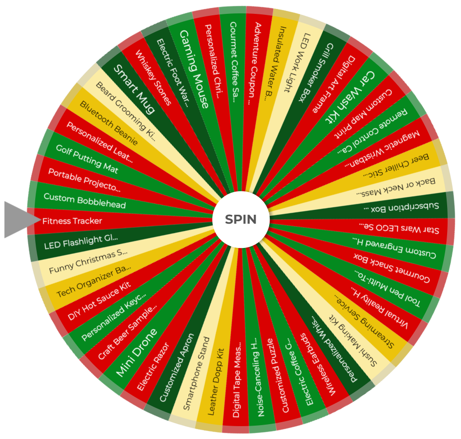 Random Wheel Spin Christmas Gift Ideas for Him