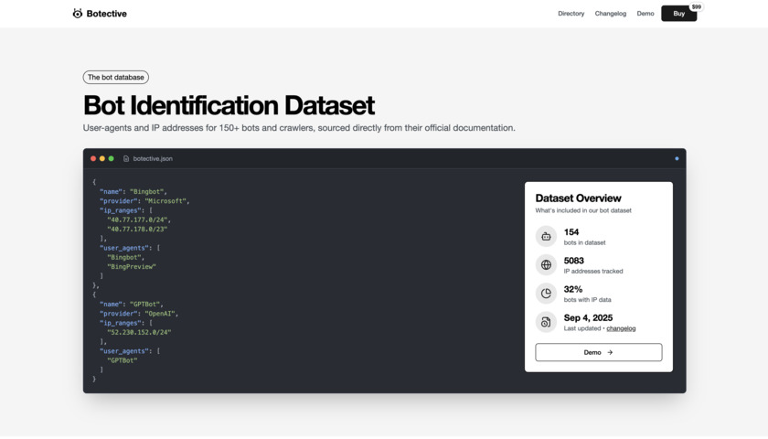 Botective Landing Page