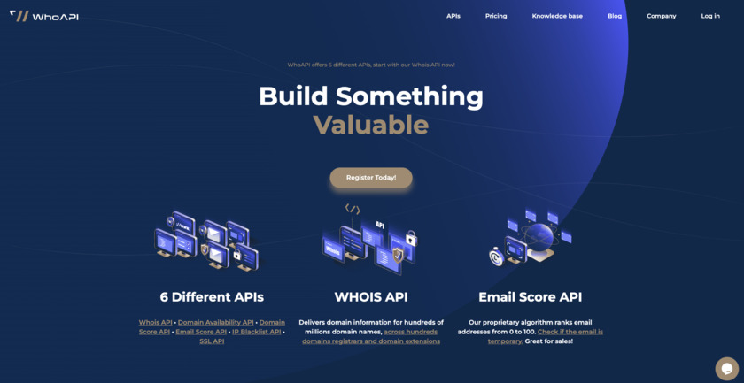 WhoAPI Landing Page