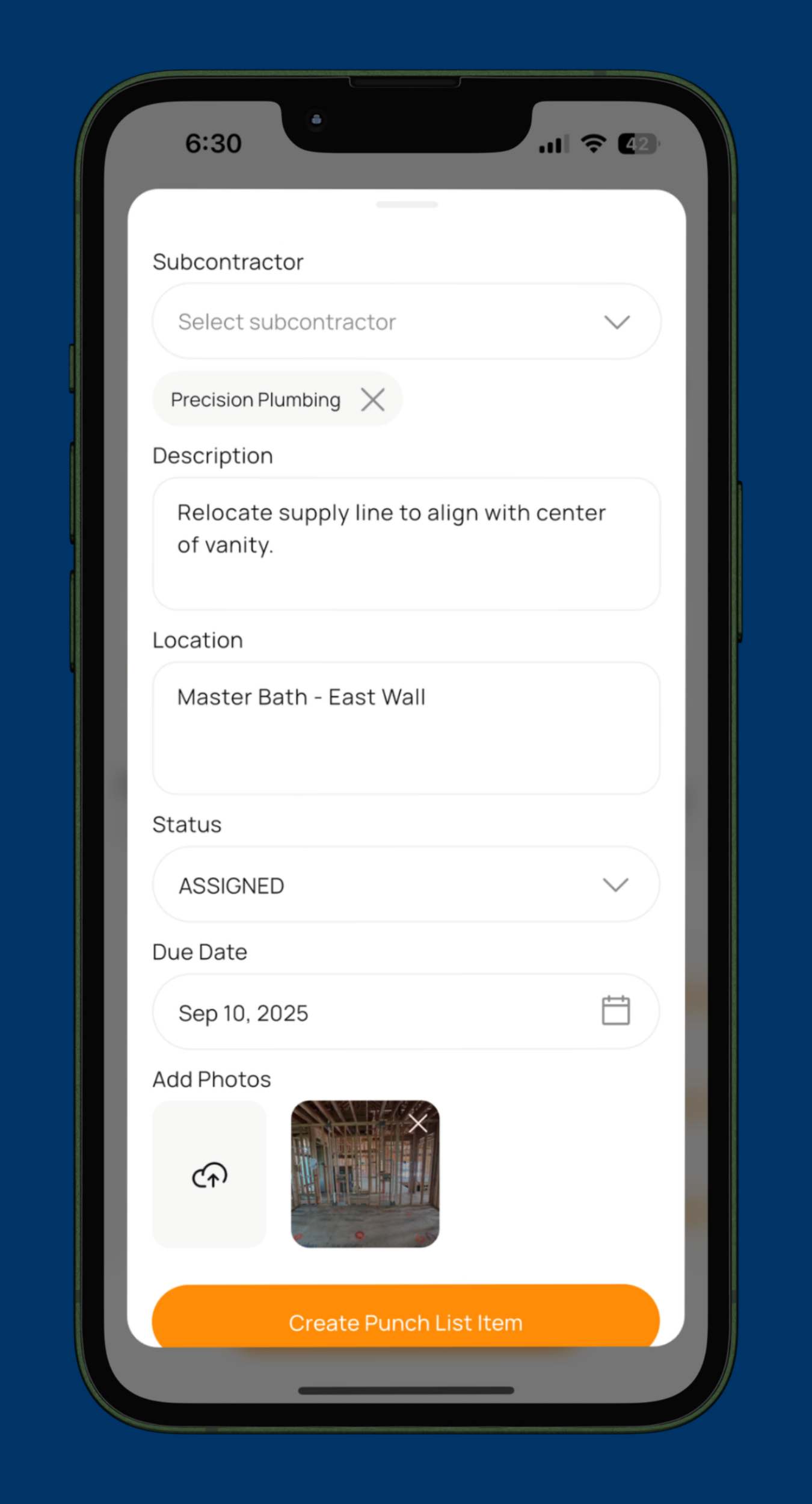 PunchPad.app PunchPad - Punch List Entry
