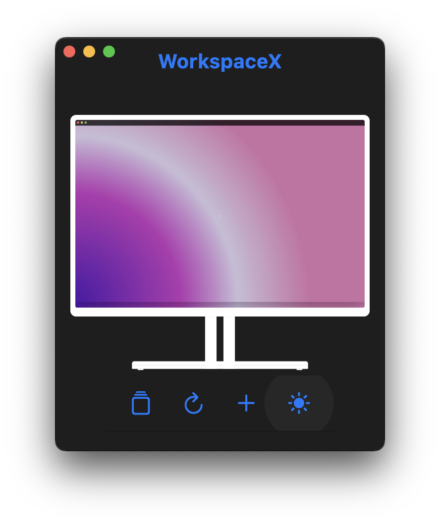 WorkspaceX home dark mode