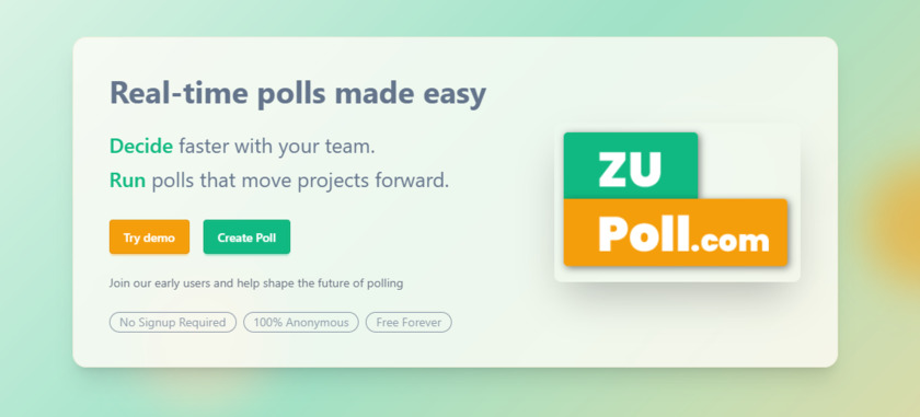 Zupoll Landing Page