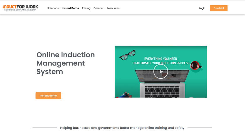 Induct For Work Australia Landing Page
