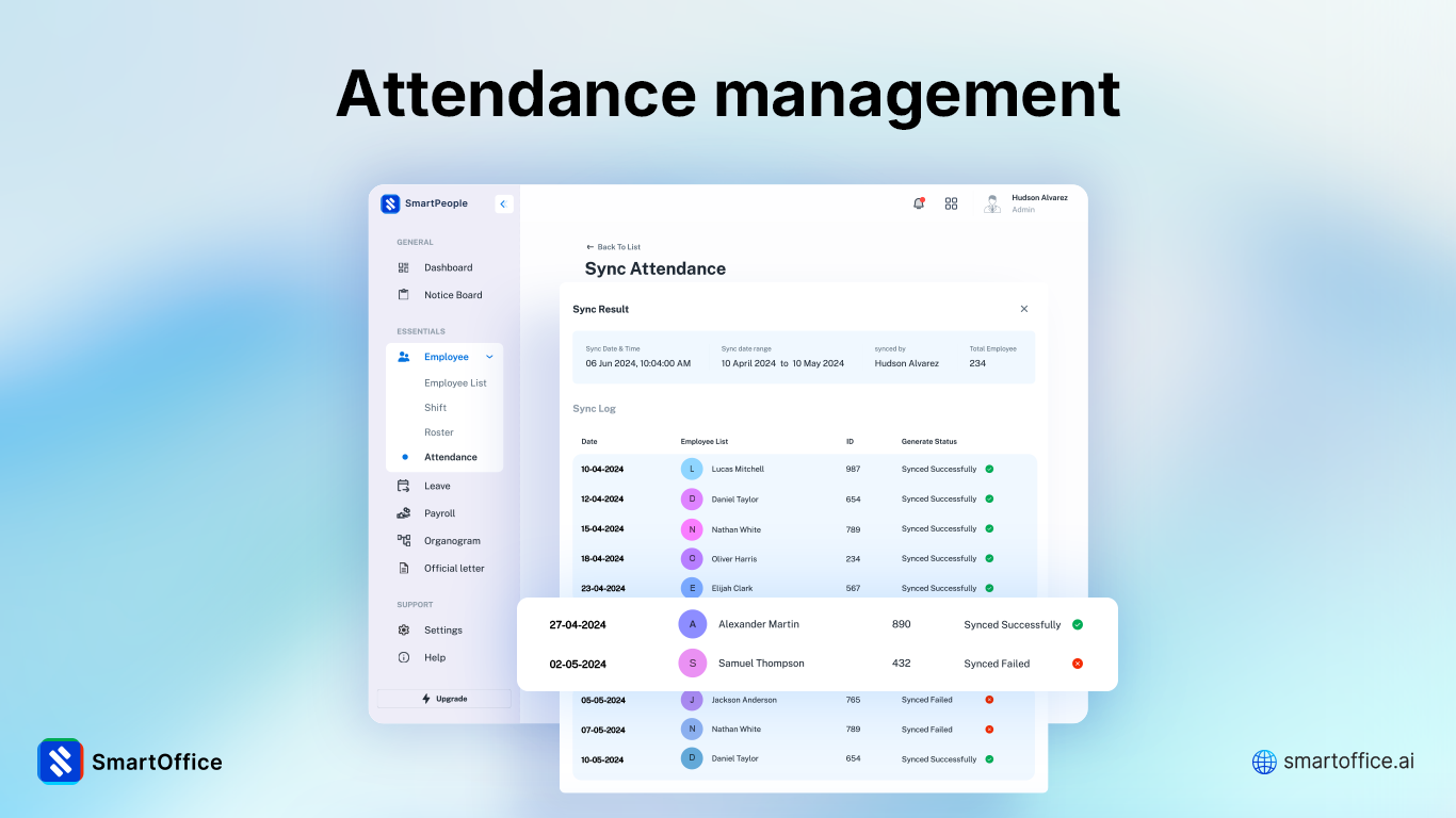 SmartOffice.ai Attendance Management System