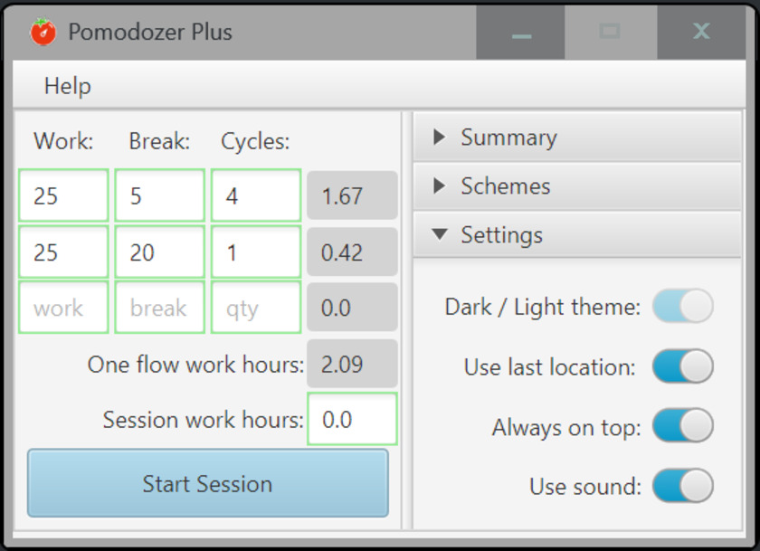 Pomodozer Plus Landing Page