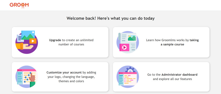 Groom LMS Landing Page