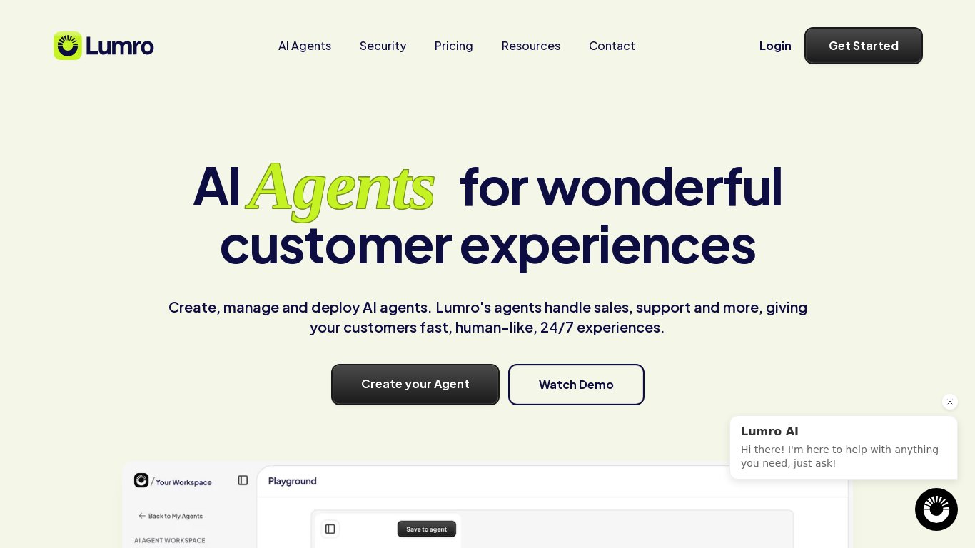 Lumro.co Landing page
