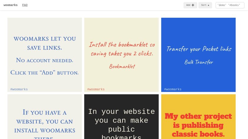 woomarks Landing Page
