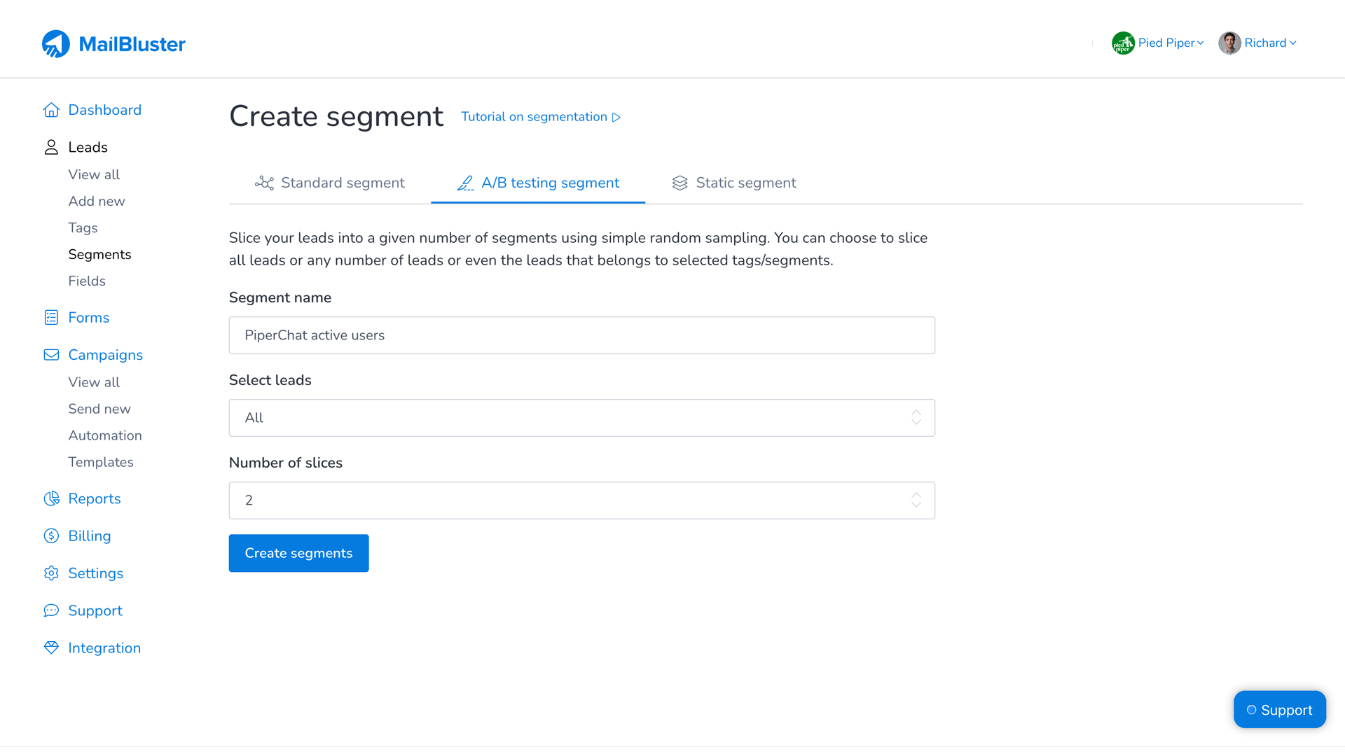 MailBluster MailBluster ab testing