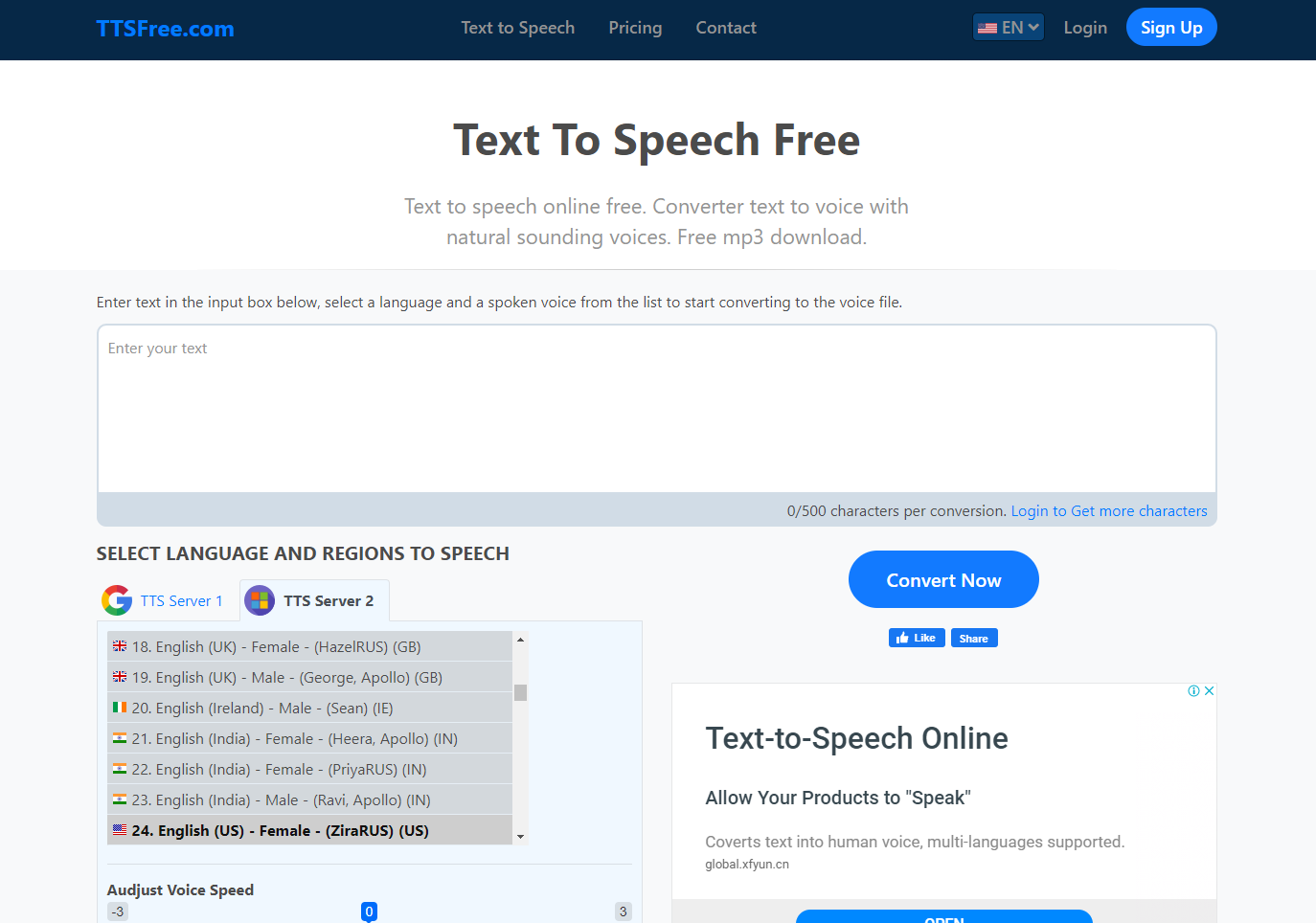 TTSFree.com TTSFree - Free Text to Speech Online