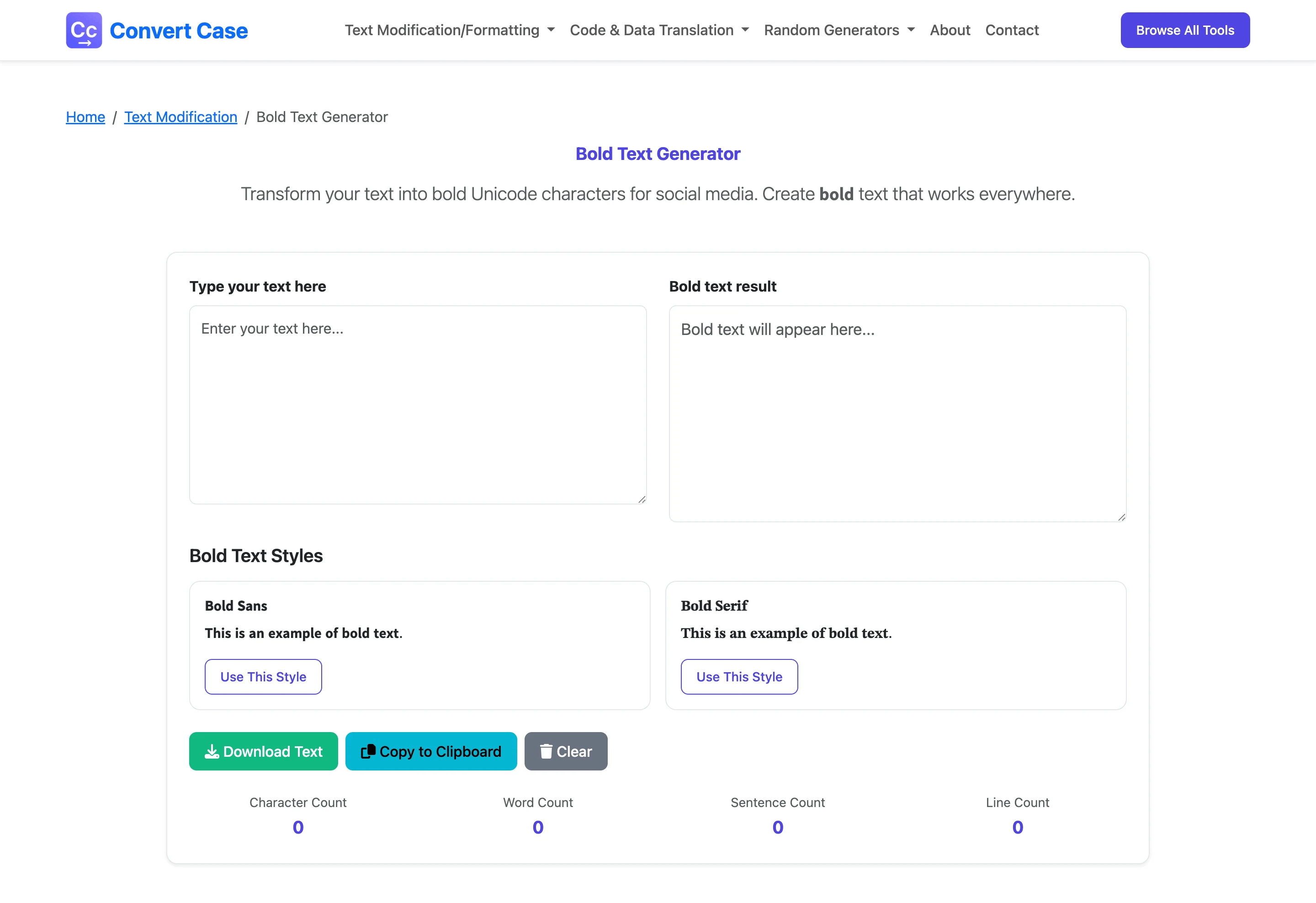 Case Convert Tool Bold Text Generator