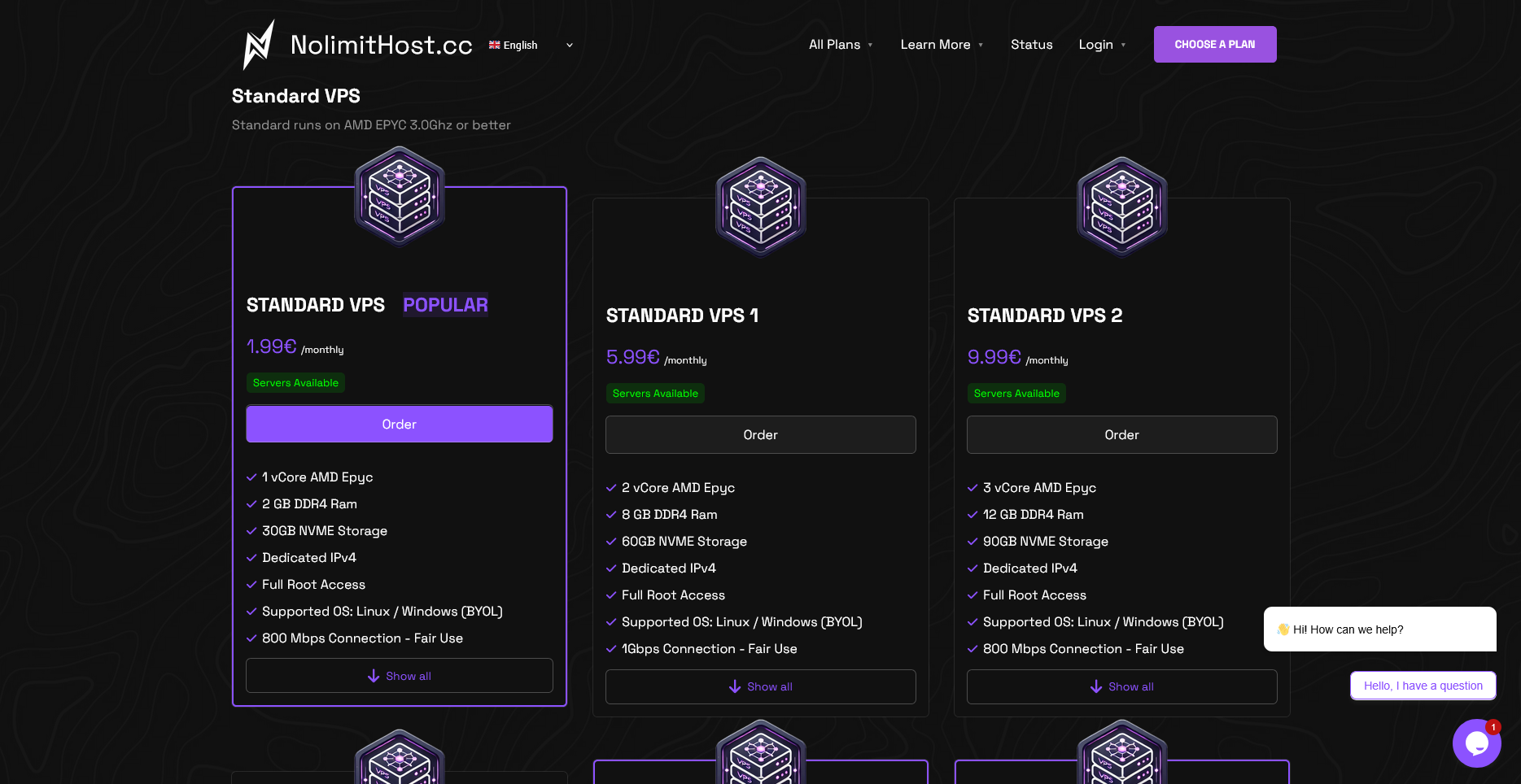 NolimitHost Standard VPS