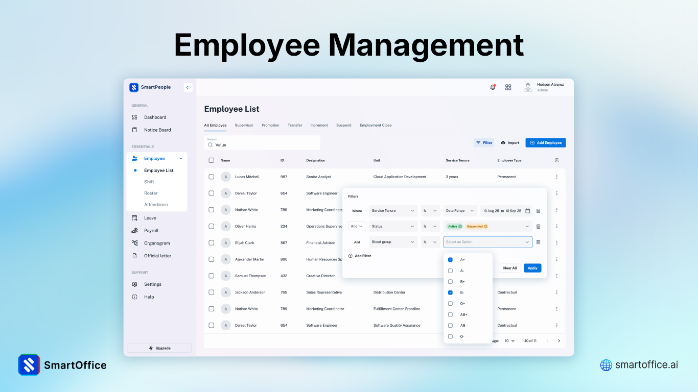 SmartOffice.ai Employee Management System