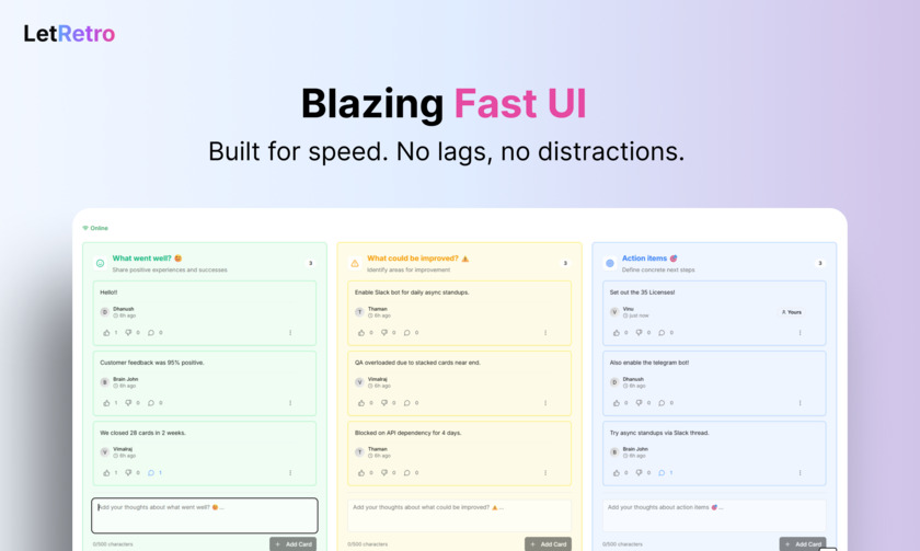 LetRetro Landing Page