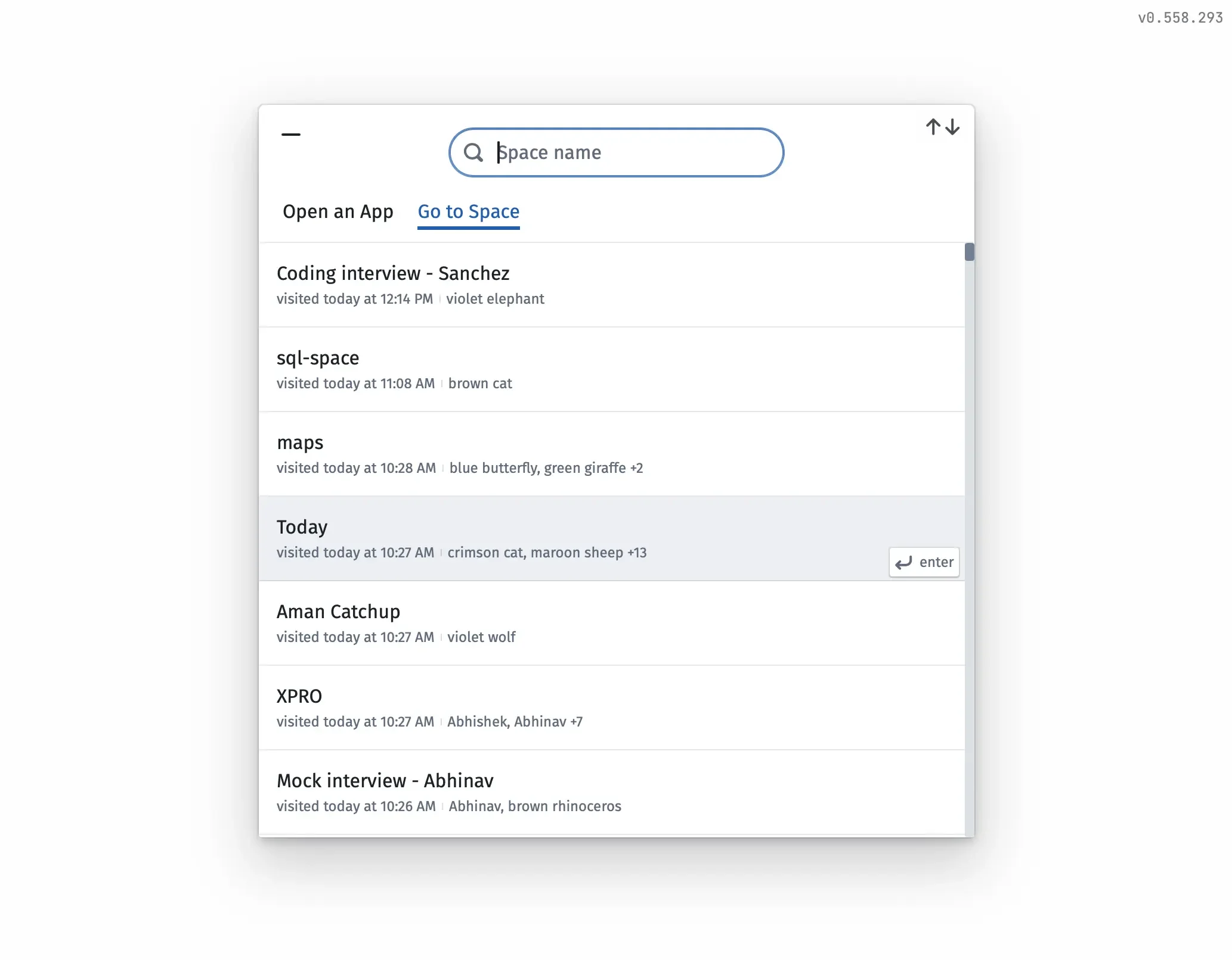 oorja Spaces can range from quick notes and doodles to long-term projects and throwaway sandboxes/playgrounds. Your usage may be different!  Quick-switch between spaces with key combos