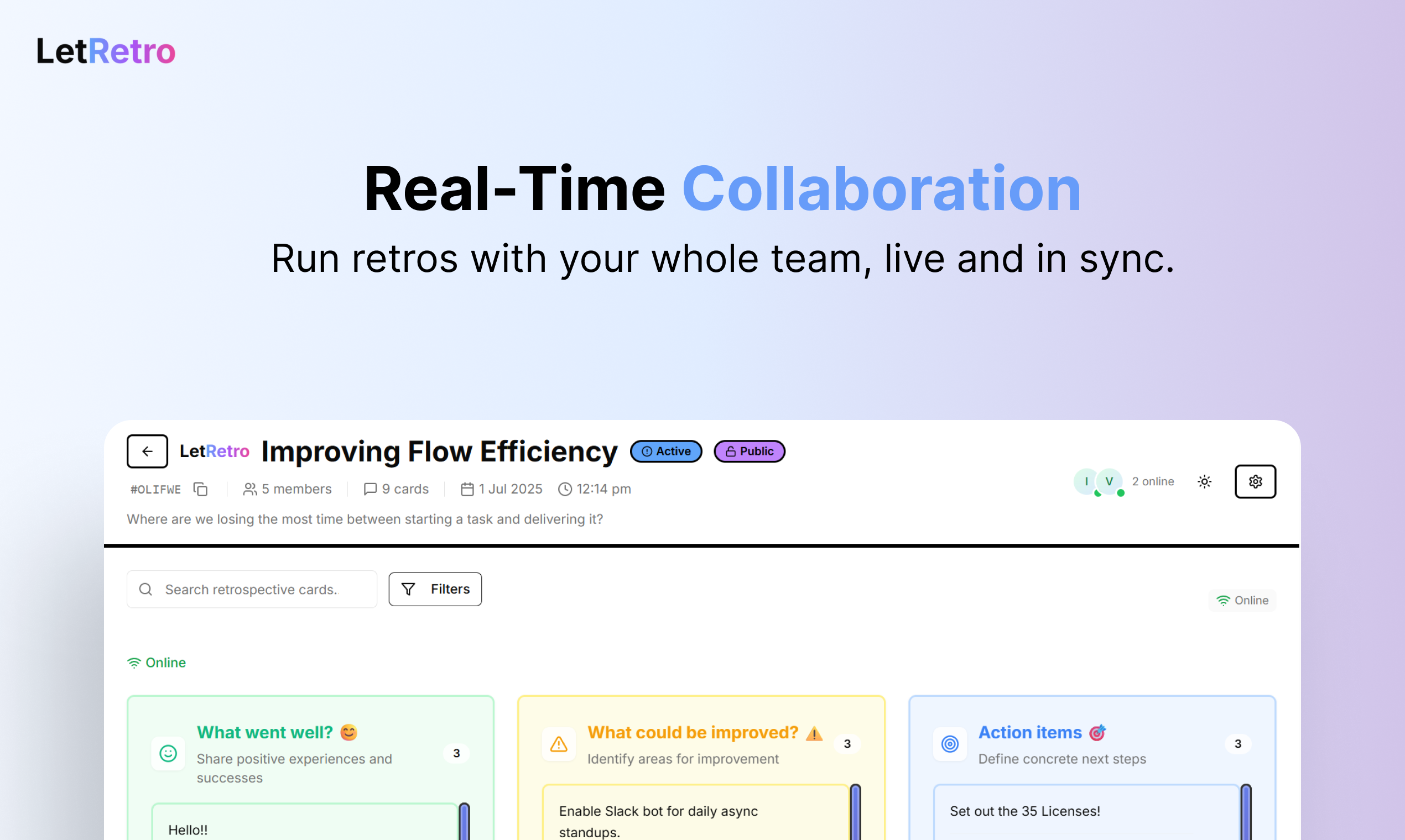LetRetro Real-time Collaboration