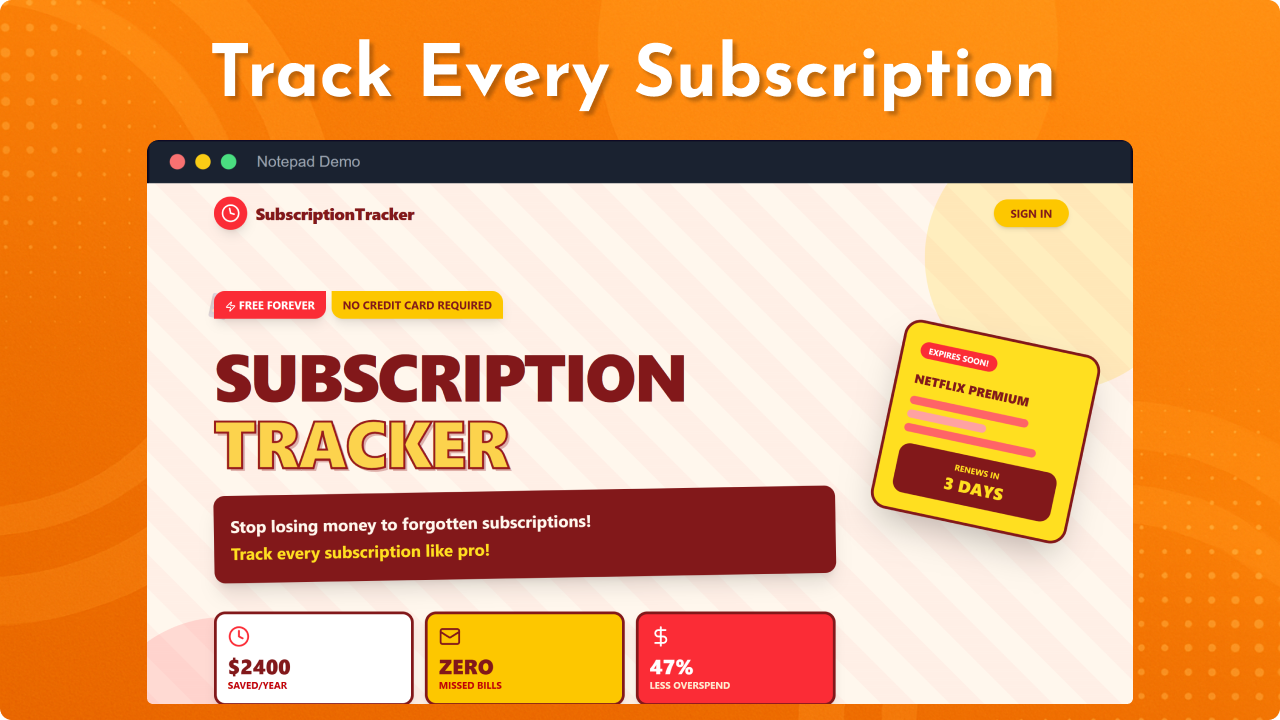 The Subscription Tracker subscription-tracker-website
