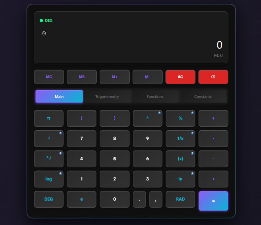 ScientificCalculatorOnline.io Landing Page