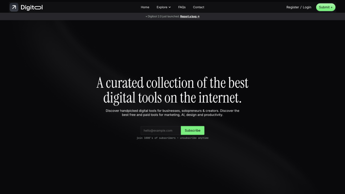 Digitool.co Digitool Website Cover