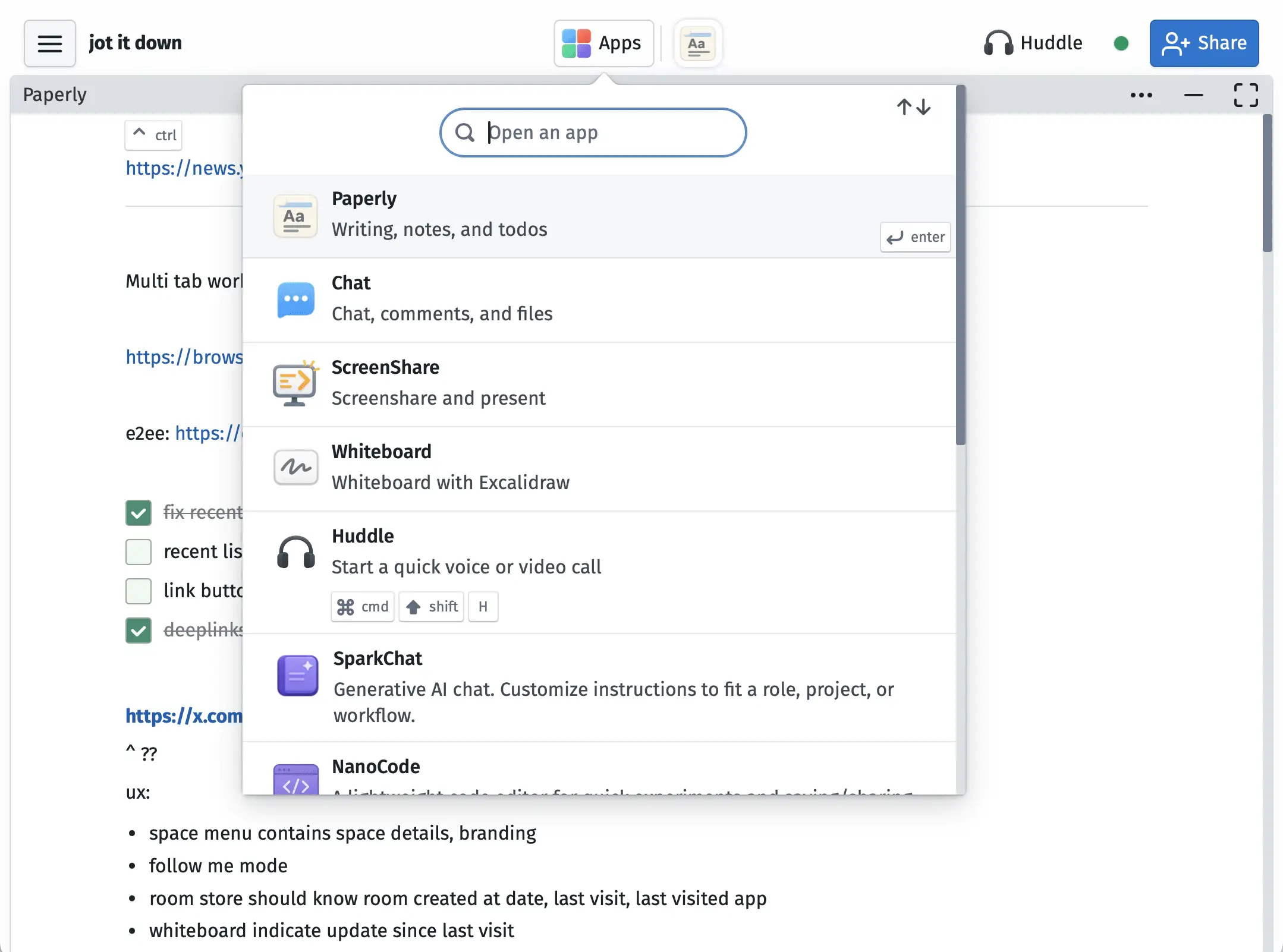 oorja Open an app in your space with a click