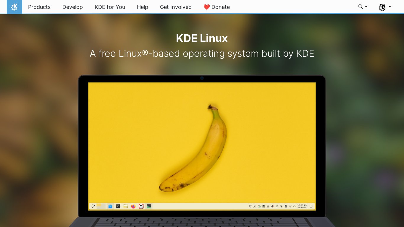 KDE Linux Landing page
