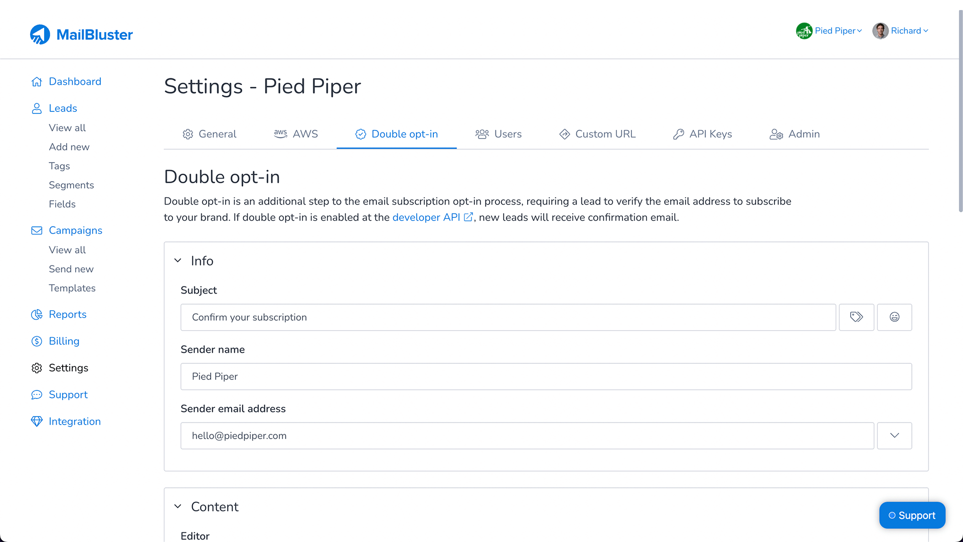 MailBluster MailBluster double opt-in