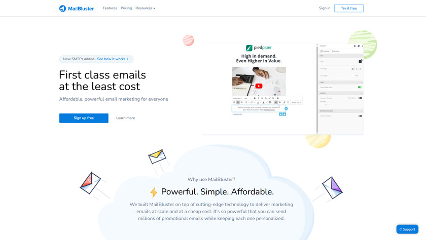 MailBluster Landing Page